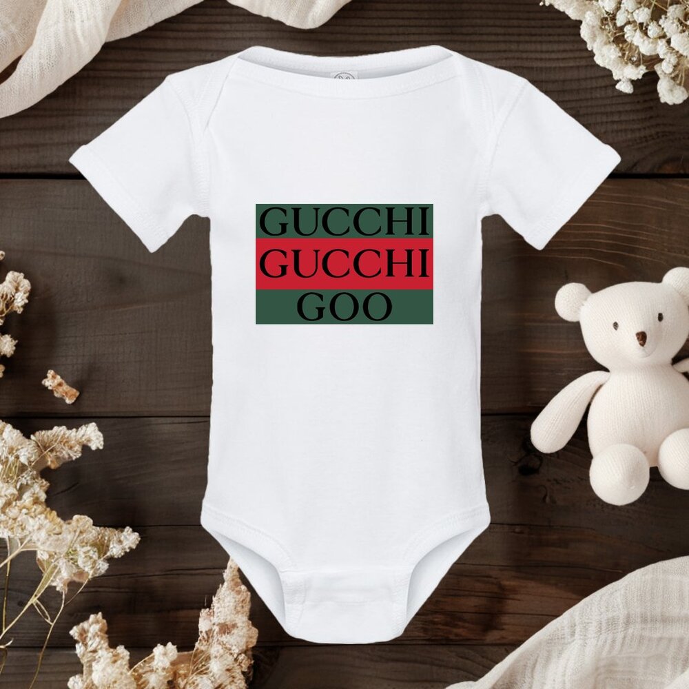 Gucchi Gucchi Goo Baby Onesie | Cute Designer Parody | Funny Baby Gift